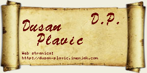 Dušan Plavić vizit kartica